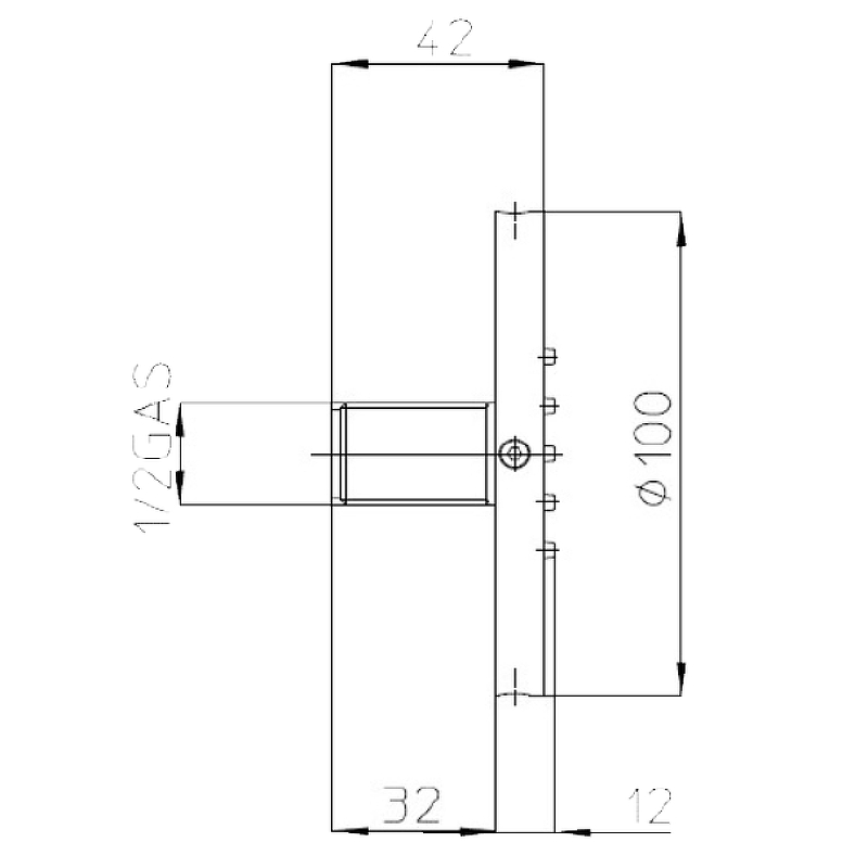 Боковая форсунка BOSSINI TONDO FLAT WALL I00175.073 Чёрный матовый