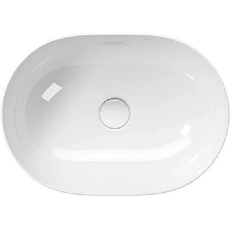 Раковина-чаша накладная овальная GSI PURA 886011 500 мм х 350 мм, без отверстия под смеситель, цвет Белый глянцевый