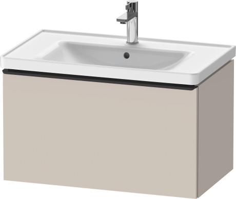 Тумба подвесная под раковину DURAVIT D-Neo DE425509191 784 мм х 452 мм, с одним выдвижным ящиком, серо-коричневый матовый