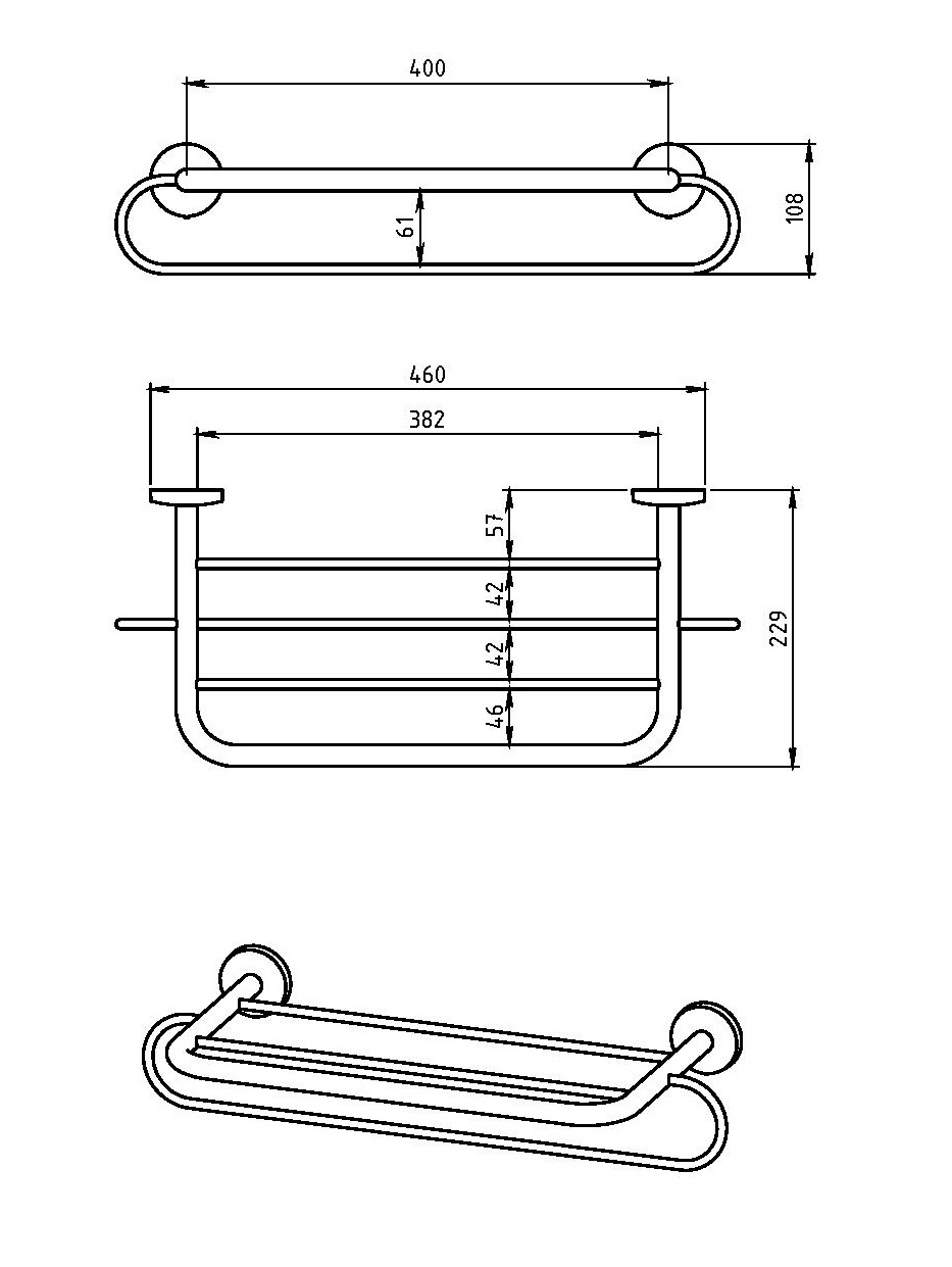 РАСПРОДАЖА Полка для полотенец Novaservis Metalia 1 6145.0 хром 