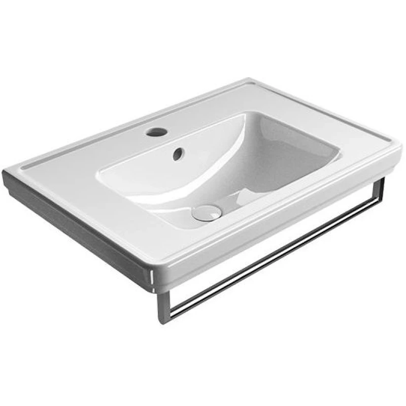 Раковина подвесная/для пьедестала GSI Classic 8787111 750 мм х 500 мм, с переливом, с отверстием под смеситель, цвет Белый глянцевый