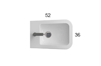 Биде подвесное GLOBO STONE STS10BI 360 мм х 520 мм, с отверстием под смеситель, с креплением, белый глянцевый