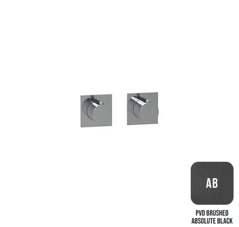 Внешняя часть термостата с квадратными отражателями ALMAR MODULAR E180182.AB на 2-3 потребителя, цвет Absolute Black