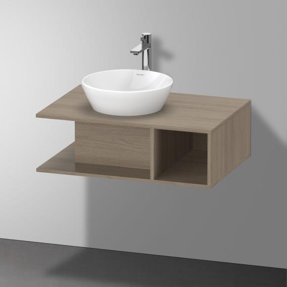 Тумба подвесная под раковину DURAVIT D-Neo DE492803535 800 мм х 550 мм, с консолью, с открытой полкой справа, дуб терра