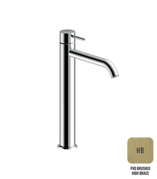 Высокий однорычажный смеситель для раковины ALMAR WASH BASIN E214002.HB излив 188 мм, цвет High Brass