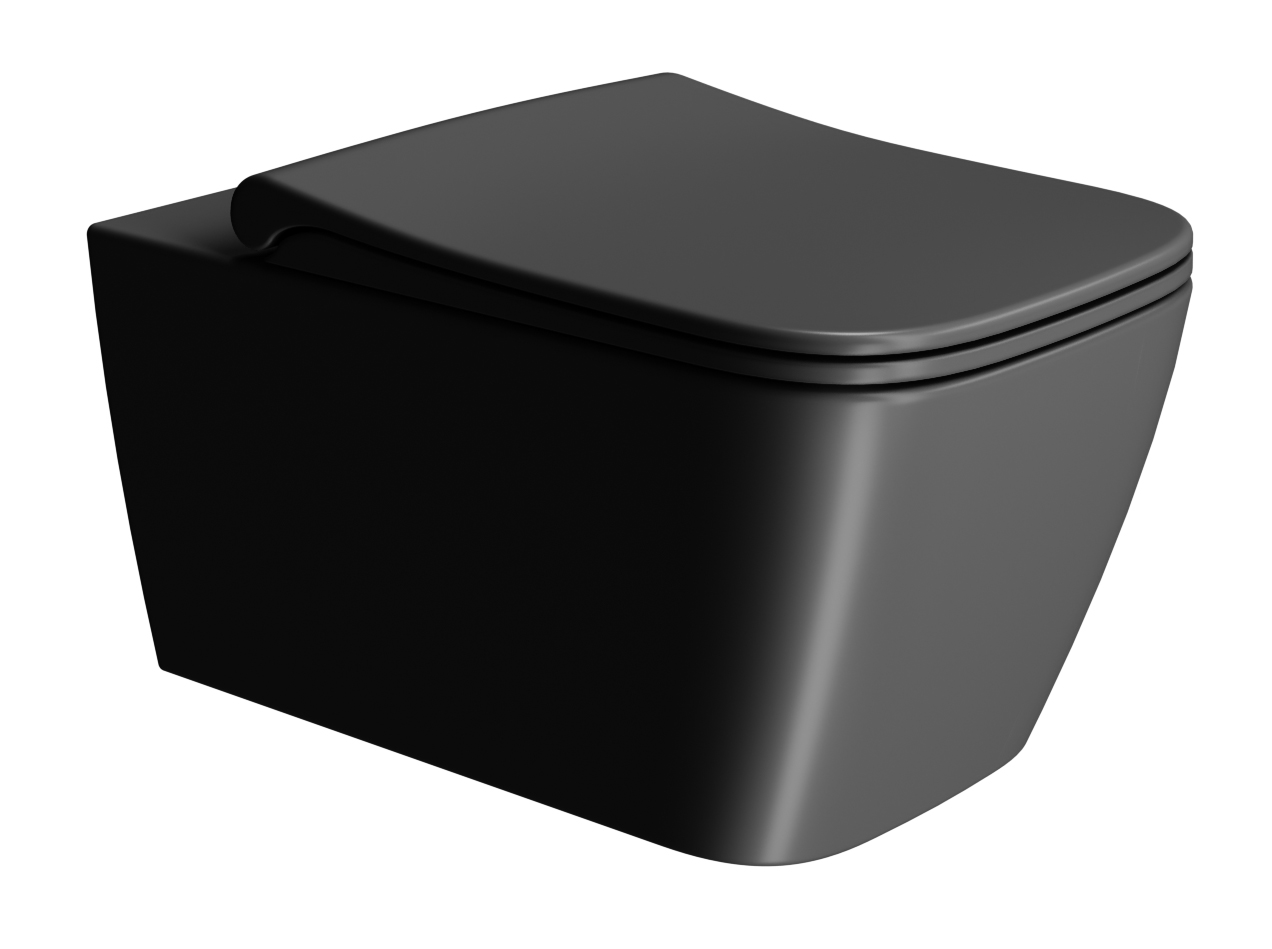 Сиденье с крышкой для унитаза GSI NUBES MS96C26 c Soft Close, цвет Чёрный матовый Ardesia