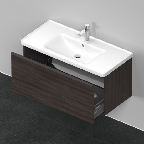 Тумба подвесная под раковину DURAVIT D-Neo DE425605353 984 мм х 452 мм, с одним выдвижным ящиком, каштан тёмный