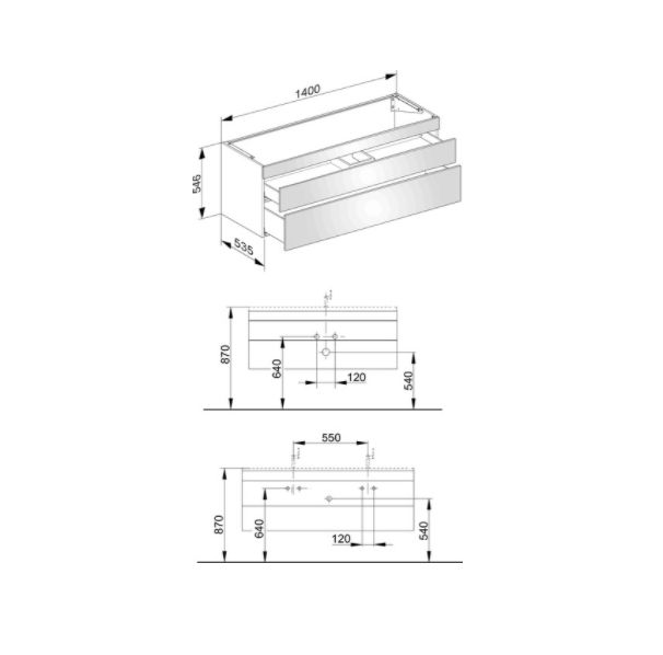 Тумба подвесная под раковину KEUCO EDITION 11 31561 380000 с двумя выдвижными ящиками, корпус/фасад структурный лак, белая