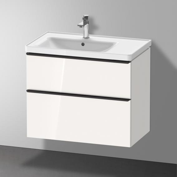 Тумба подвесная под раковину DURAVIT D-Neo DE435702222 784 мм х 452 мм, с выдвижным ящиком и выдвижным отделением, белый глянцевый