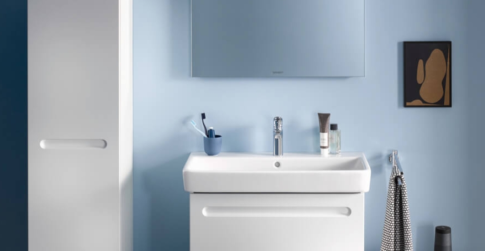 Однорычажный смеситель для раковины DURAVIT Duravit No.1 М MinusFlow N11022002010 184 мм, без донного клапана, хром