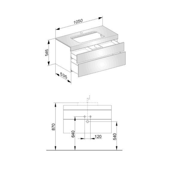 Тумба подвесная под раковину KEUCO EDITION 11 31572 380100 с отверстием под смеситель, с двумя выдвижными фронтами, корпус/фасад структурный лак, белая