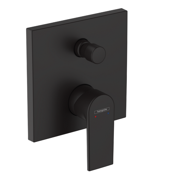 Смеситель для ванны квадратной формы скрытого монтажа HANSGROHE VERNIS SHAPE 71468670 цвет Чёрный матовый