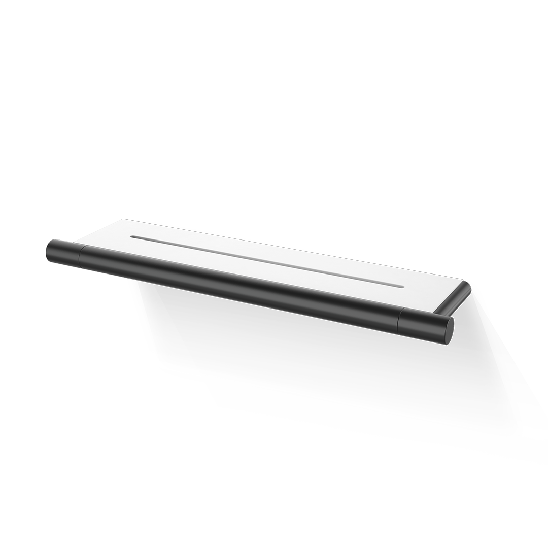 Душевая полочка   DECOR WALTHER  BAR DA  0863860   2 X 35 X 9 см, белый композит Solidsurface,  латунь цвет черный матовый Black Matt