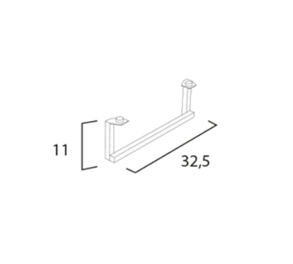Полотенцедержатель боковой GLOBO MODE ME001YAR 325 мм, чёрный матовый