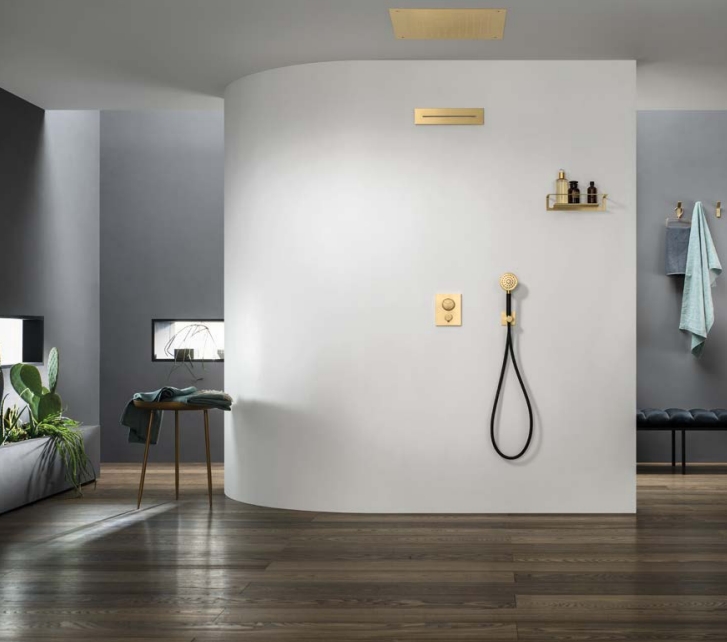 Полочка для душа ALMAR Showers Accessories E300001.HB316  нержавеющая сталь 316 PVD, цвет Латунь брашированная