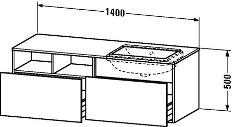 Тумба подвесная под раковину, встроенную снизу Duravit DuraStyle DS 6885 L5353 каштан темный (изделие снято с производства)