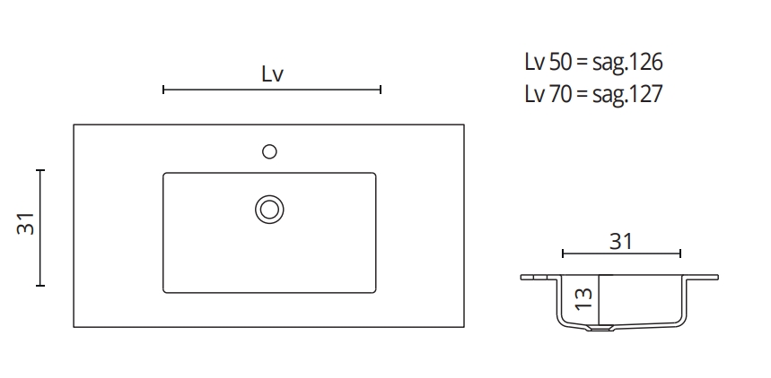 Раковина со столешницей BMT IKON TONDO 870 811 109 01.4 T   1090х22х502 мм, с отверстием под смеситель, белый матовый