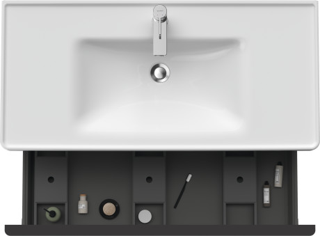 Тумба подвесная под раковину DURAVIT D-Neo DE425600707 984 мм х 452 мм, с одним выдвижным ящиком, бетонно-серый матовый