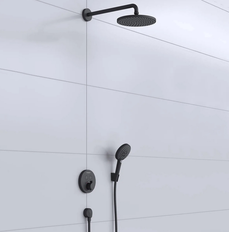 Верхний душ круглый HANSGROHE Croma 26221670 280, 1jet, с EcoSmart, цвет Чёрный матовый