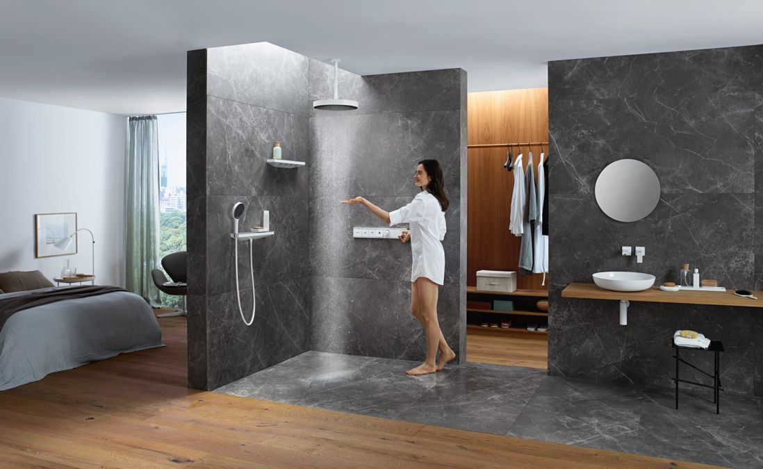 Термостат для душа Hansgrohe RainSelect 15381700 3 потребителя белый матовый