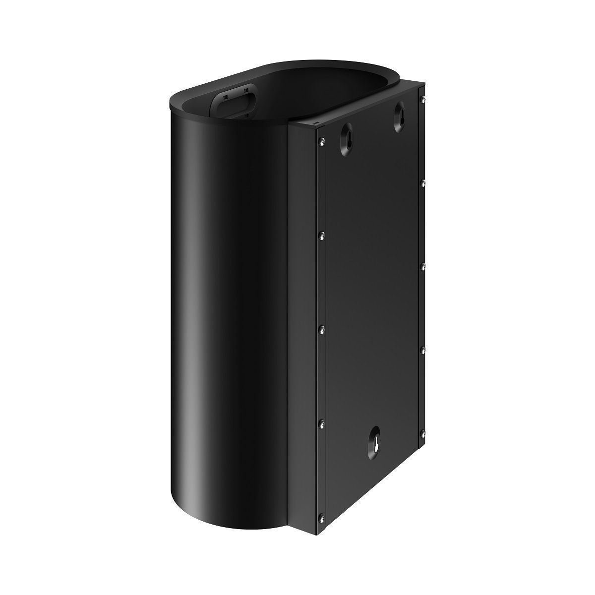 Настенное ведро для мусора настенное с крышкой 30л KEUCO PLAN 14988 370000 Чёрный матовый