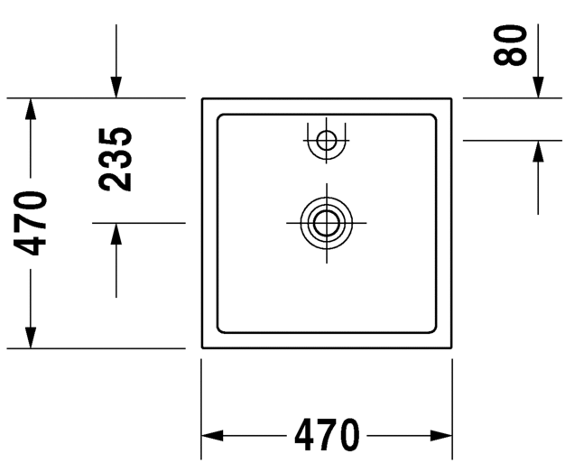 Раковина встраиваемая сверху Duravit Starck 1 0387470000 47х47см