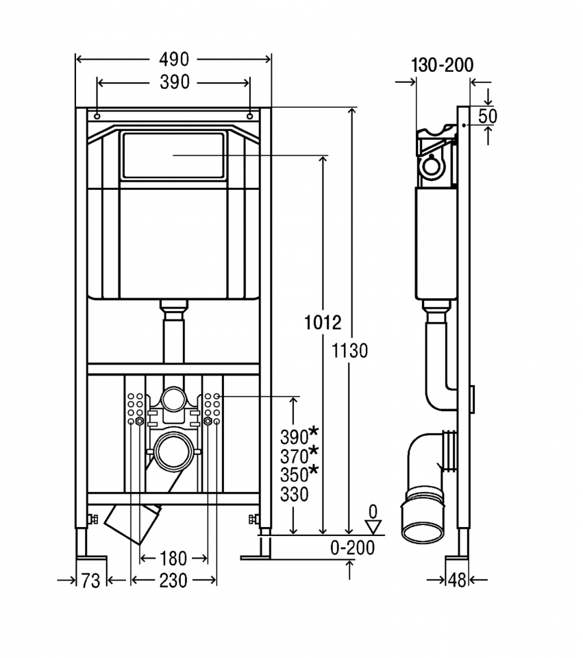 Инсталляция для подвесного унитаза Viega Eco Plus 606664 (снято с производства)