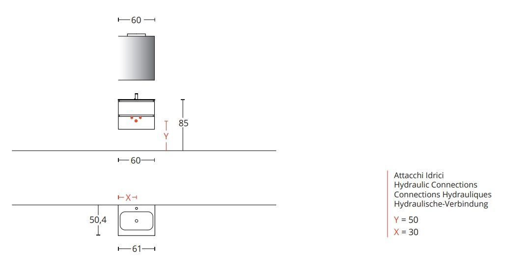 Зеркало прямоугольное с LED подсветкой BMT GALAXY 801404060010/801999000030 600 мм х 729 мм