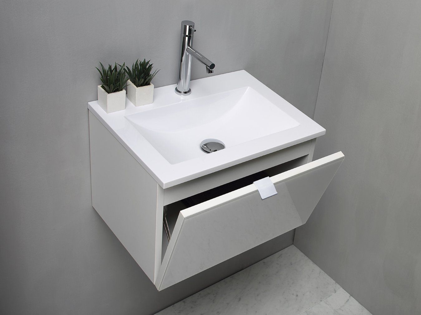 Раковина из минерального литья KEUCO Royal Reflex 34041 315000 без отверстия под смеситель, без перелива, белый альпийский
