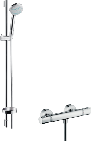 Душевой гарнитур Hansgrohe Croma 100 Vario E Ecostat Comfort 27035000 с  термостатом и мыльницей хром (изделие снято с производства)