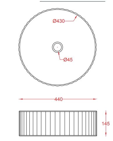 Раковина круглая накладная ARTCERAM MILLERIGHE OSL010 17 00 440 мм х 440 мм, без отверстия под смеситель, без перелива, чёрный матовый