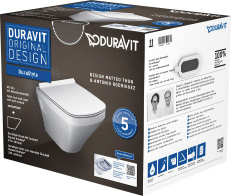 Унитаз подвесной  с сиденьем Duravit DuraStyle Rimless 45710900A1 с вертикальным смывом, без смывного края, белый