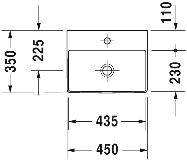 Раковина встраиваемая сверху Duravit Dura Square 0732450071 45х35см