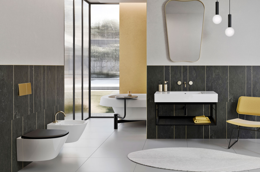 Подвесной унитаз GSI MODO+ 8415FR211 370 мм х 540 мм, с креплением, цвет Белый глянцевый