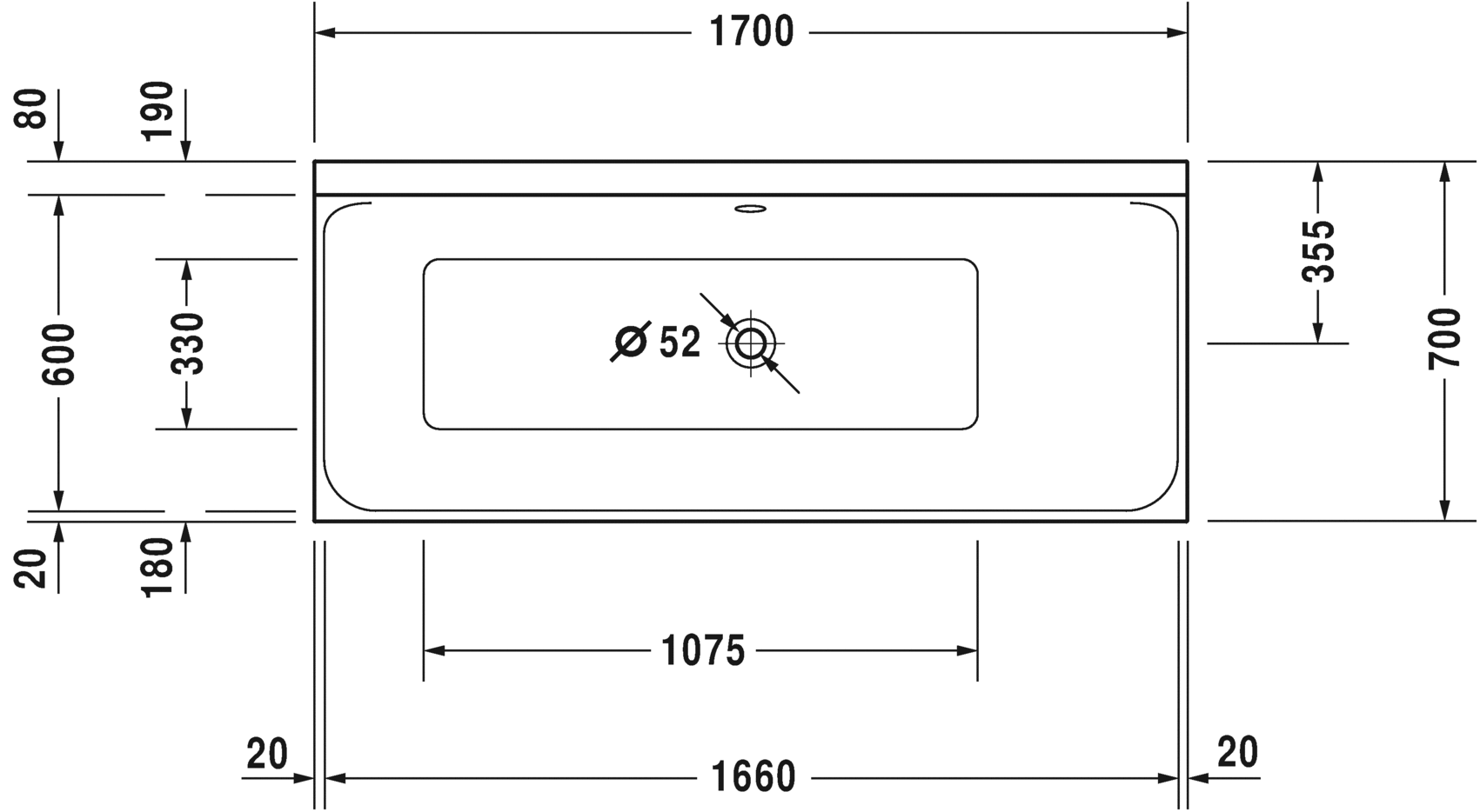 Акриловая ванна Duravit P3 Comforts 700374000000000 1700 х 700 c наклоном для спины справа, встраиваемая или с панелями, белая (изделие снято с производства)