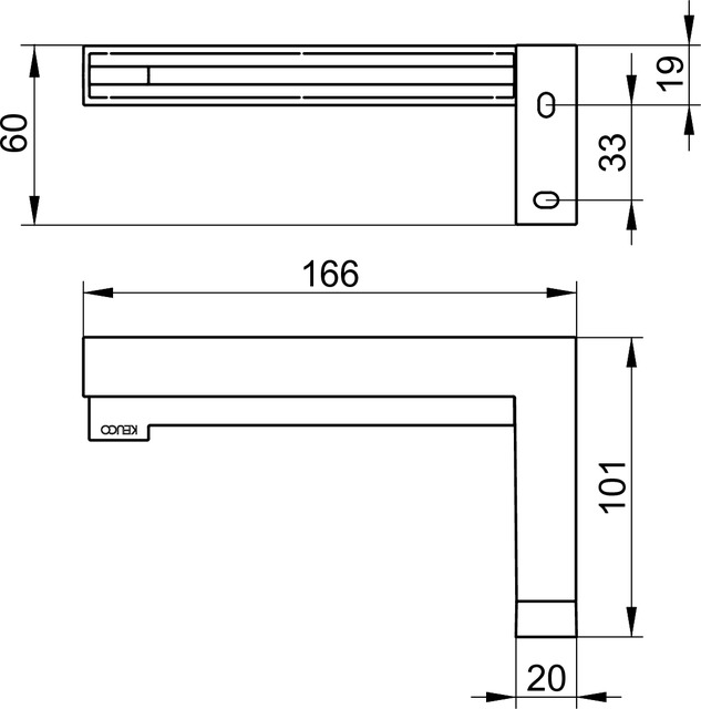 Держатель для туалетной бумаги KEUCO EDITION 90 Square 19162 010000 хром