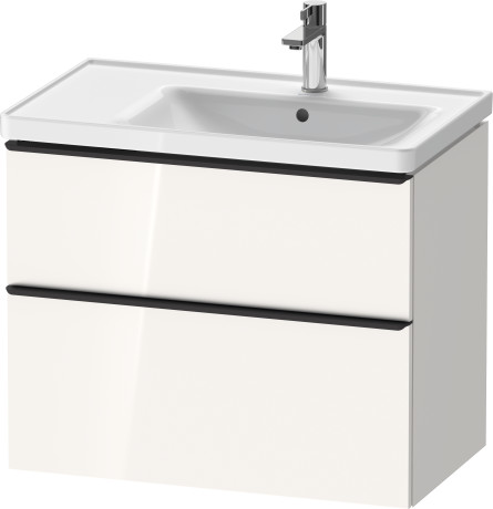Тумба подвесная под раковину DURAVIT D-Neo DE435802222 784 мм х 452 мм, с выдвижным ящиком и выдвижным отделением, белый глянцевый