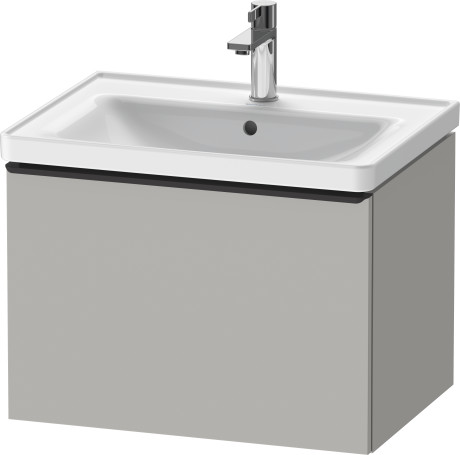 Тумба подвесная под раковину DURAVIT D-Neo DE425400707 634 мм х 452 мм, с одним выдвижным ящиком, бетонно-серый матовый