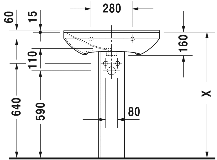 Раковина подвесная Duravit P3 comforts 2331650000 65х50см (изделие снято с производства)