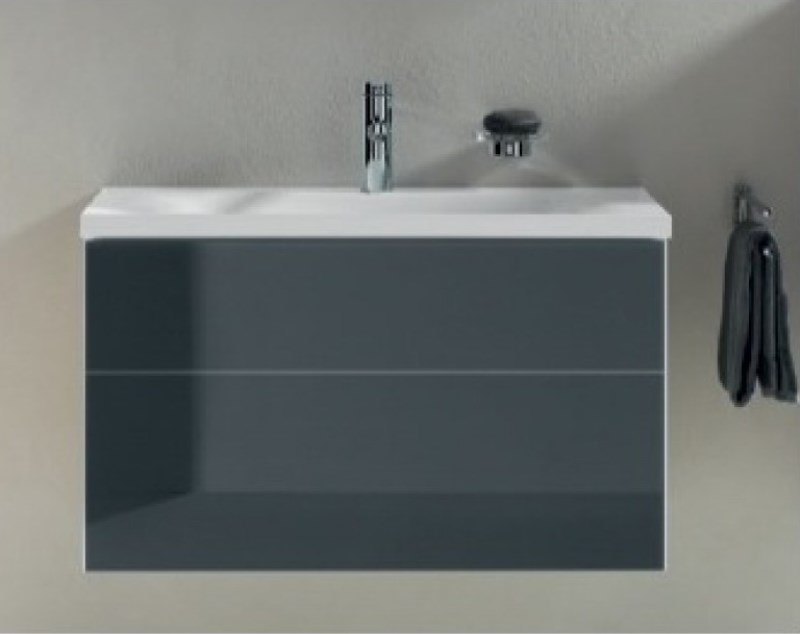 Тумба под раковину Keuco Royal Reflex 34050 110000 646x450x487 мм 1 ящик корпус матовый лак/фасад стекло анрацит