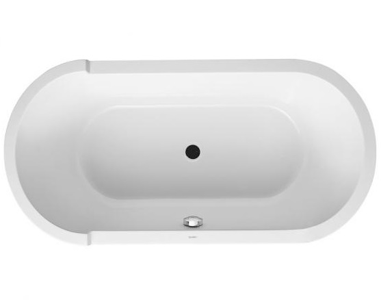 Акриловая ванна Duravit Starck 700409000000000 1600 мм х 800 мм, c двумя наклонами для спины, с акриловой панелью и ножками, отдельно стоящая, белая
