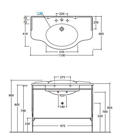 Напольная металлическая консоль для раковины GLOBO PAESTUM PA036 610 мм х 1030 мм х 810 мм, состаренный металл (изделие снято с производства)