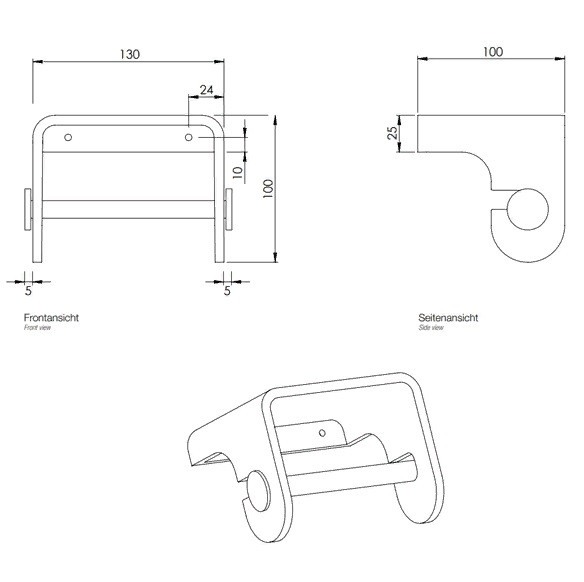 Держатель туалетной бумаги, подвесной, с полочкой DECOR WALTHER  Stone TPH 4    0974564    10 X 13 X 10 см, композит Solid Surface,  цвет: черный матовый/хром