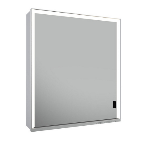 Левый зеркальный шкаф с подсветкой для настенного монтажа KEUCO Royal Lumos 14301 172201 165х650х735мм, цвет Алюминий серебристый анодированный/Белый