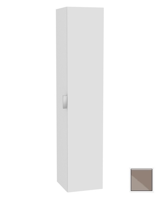 Шкаф - пенал высокий подвесной KEUCO EDITION 11 31330 140002 петли справа, 4 стеклянные полки, корпус матовый лак/фасад глянцевое стекло, трюфель