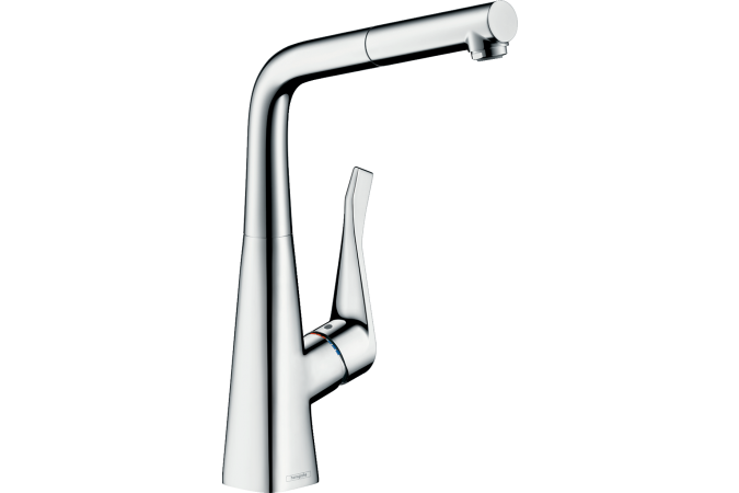 Смеситель Hansgrohe Metris 14821000 для кухонной мойки с вытяжным душем