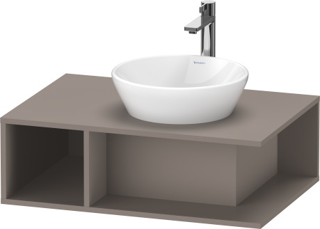 Тумба подвесная под раковину DURAVIT D-Neo DE495804343 800 мм х 550 мм, с консолью, с открытой полкой слева, базальт матовый