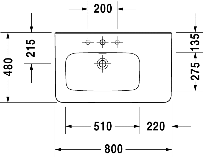 Раковина подвесная Duravit Durastyle 2325800000 80х48см