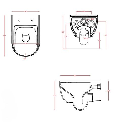 Унитаз подвесной безободковый ARTCERAM THE ONE THV001 01 00 520 мм х 350 мм, c креплением, белый глянцевый (Снимается с производства)