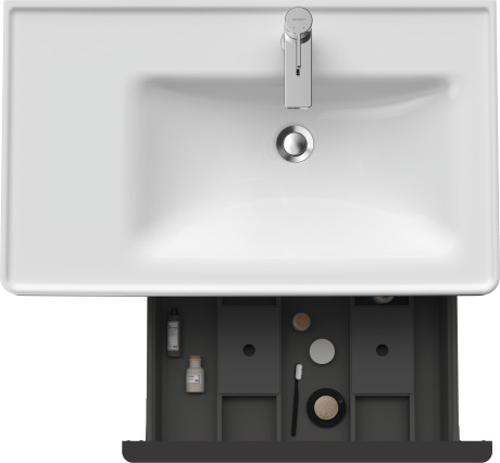 Тумба подвесная под раковину DURAVIT D-Neo DE425703535 784 мм х 452 мм, с выдвижным ящиком и открытой боковой полкой, дуб терра